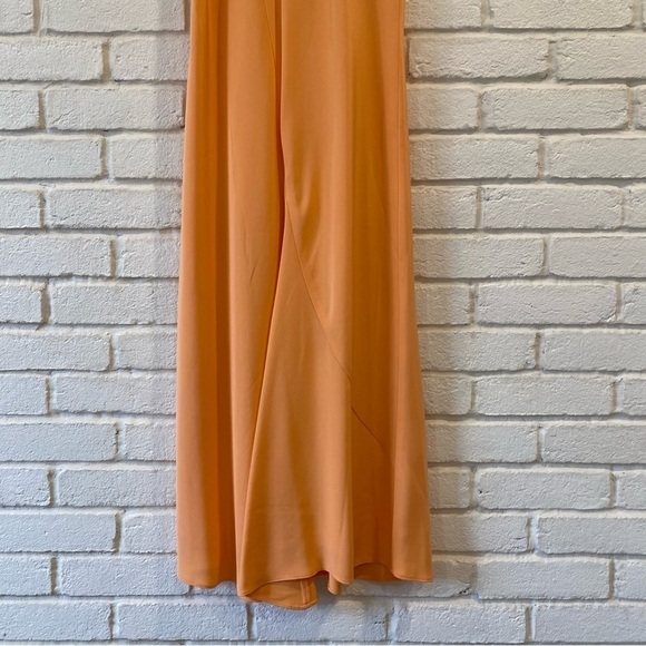 Tibi Open Back Bias Cut Sleeveless Silk Dress Apricot Orange S118SL1085 Size 0 - Picture 7 of 15